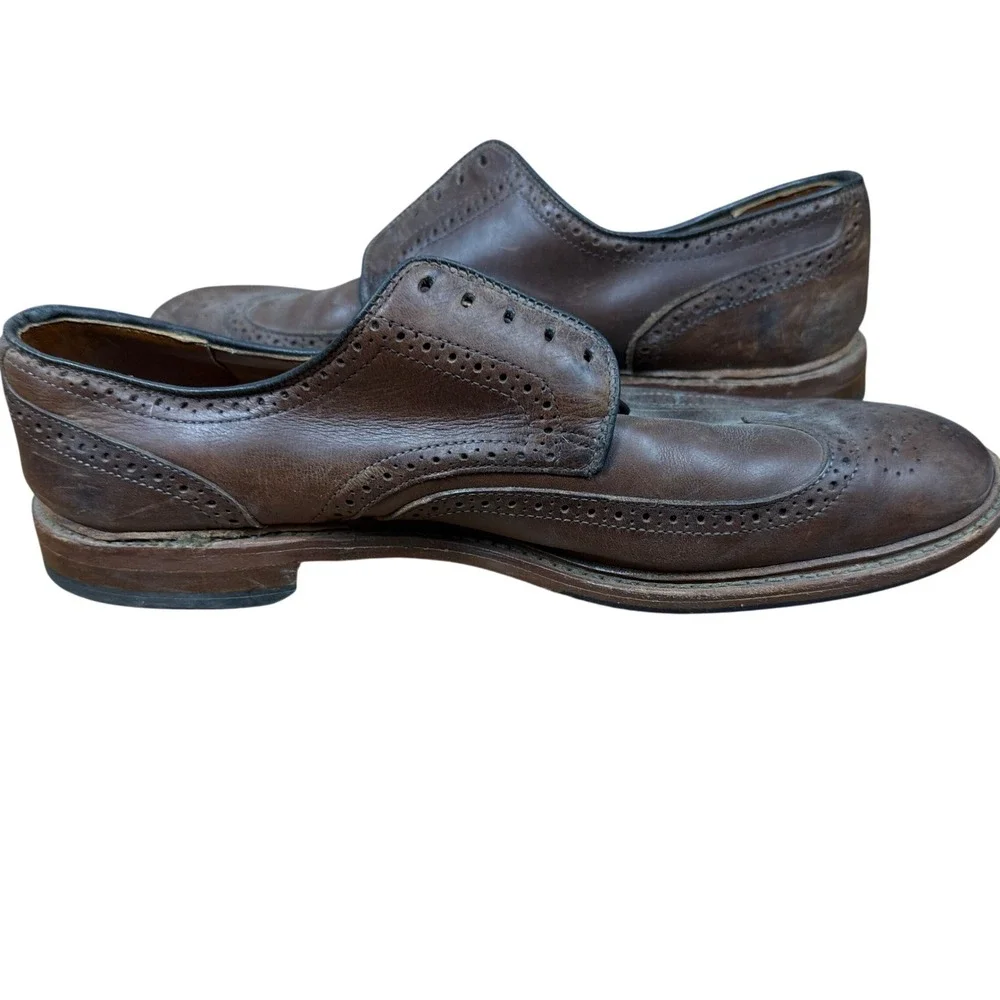 Allen Edmonds McAllister Wingtip Oxford Mens 13 D Brown Leather Brogue Shoes